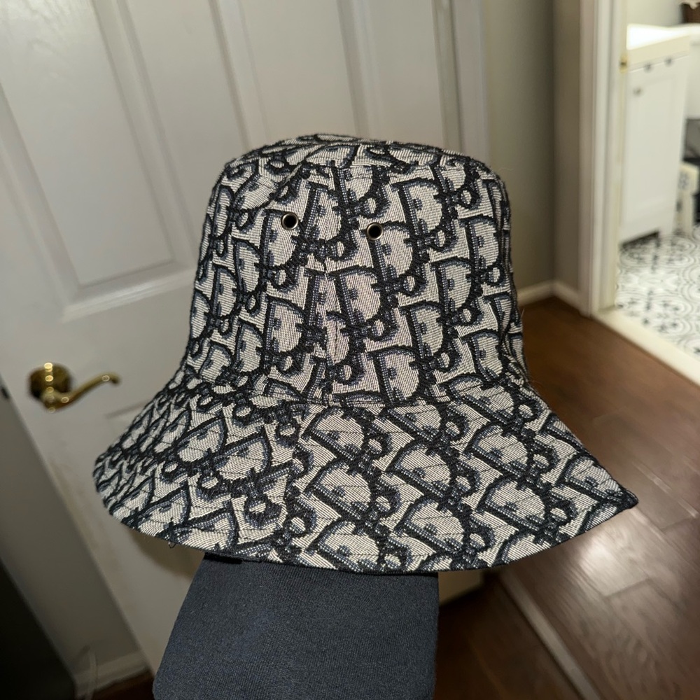 Dior Black and White Monogram Bucket Hat